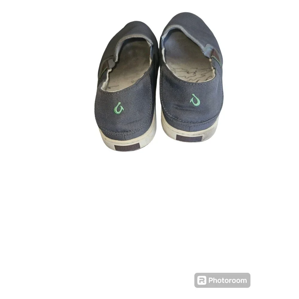 Olukai Mens Size 10.5 Us EU 44 Slip on Shoes Lae Ahi Kapa Gray Mesh Casual